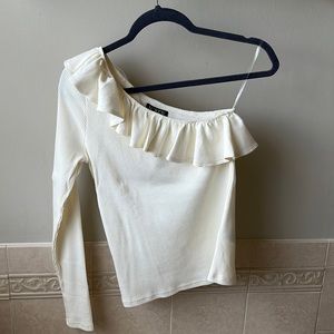 Jcrew size small , off the shoulder cream ribbed blouse